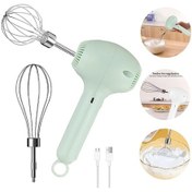 Resim Oldfriend Çift Çubuklu Yeşil Şarjlı Kablosuz Portatif Yumurta Mikseri Çırpıcı Ev Profesyonel Kullanım Diğer 