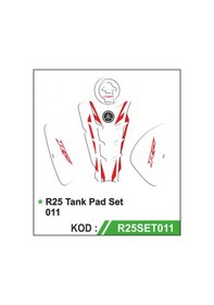 Resim Yamaha R25 2014-18 Beyaz Tank Pad Set 