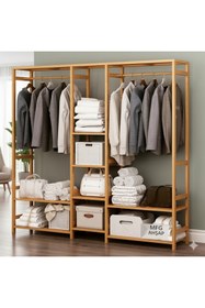 Resim MFG AHŞAP Açık Gardırop Elbise Askılığı 