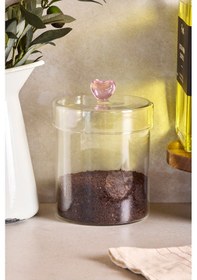 Resim Hearts 750 Ml Borosilikat Cam Kavanoz 10x12 Cm Seffaf Şeffaf 