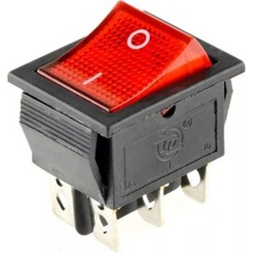 Resim Ic-104A Geniş Kırmızı Işıklı Anahtar On-Off 6P 1 Adet 