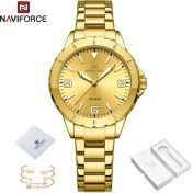 Resim Hanyang Ggg Box Zarif Kadın Saatler Yeni Navıforce Yüksek Kalite Paslanmaz Çelik Bayan Bilezik Izle Kuvars Elbise Bilek Saatler Relogio Feminino (Yurt Dışından) 