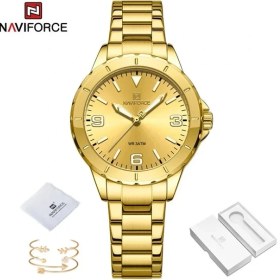 Resim Hanyang Ggg Box Zarif Kadın Saatler Yeni Navıforce Yüksek Kalite Paslanmaz Çelik Bayan Bilezik Izle Kuvars Elbise Bilek Saatler Relogio Feminino (Yurt Dışından) 