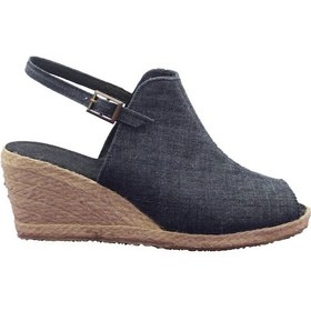 Resim Yazlık Keten Dolgu Topuk Sandalet 