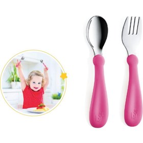 Resim Nessiworld Paslanmaz Çelik Çatal Kaşık Seti 522 Pembe 