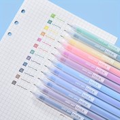 Resim 12 adet 12 adet Renkli Jel Kalem Seti Kawaii Mavi 0.5Mm Tükenmez Kalem Günlük Sevimli Okul Malzemeleri Kırtasiye Ofis Aksesuarları 