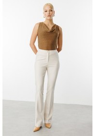 Resim Ekol Kadın Beli Lastikli Bol Paça Pantolon 2074 Taş Taş 