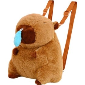 Resim Dolıty Capybara Sırt Çantası Peluş Sevimli Doldurulmuş Kahverengi 