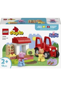 Resim LEGO® DUPLO® Peppa Pig Traktör ve Pazar 10468 - 2 Yaş ve Üzeri Çocuklar için Figür İçeren Eğitici Oyuncak Yapım Seti (18 parça) 