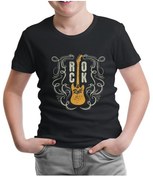 Resim Rock 'N Roll Guitar Siyah Çocuk Tshirt 