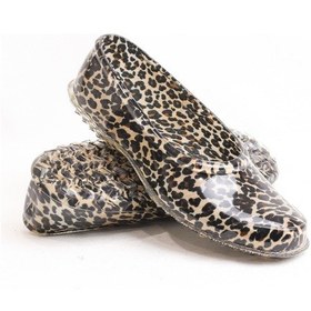 Resim Arısan Leopar Desenli Şeffaf Plastik Ayakkabı Kahverengi 