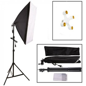 Resim Fototek 50 x 70 CM 4 Duylu Sürekli Işık Softbox + 2 M Işık Ayağı 