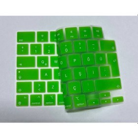 Resim Arabulalaca MacBook Uyumlu Air 15 A2941 M2 Türkçe Klavye Koruyucu Yeşil 