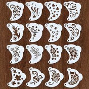 Resim 16 parçalık tekrar kullanılabilir yüz boyama şablon kiti, Maskeli Balo, Cosplay, Kendin Yap Sanat Projesi, Scrapbooking için PET El Sanatları Şablonları - Duvar, Kumaş, Taş ve Daha Fazlası için Çeşitli Yıkanabilir Tasarımlar 