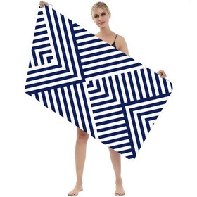 Resim Çizgili Desenli Büyük Mikrofiber Plaj Havlusu Diğer 