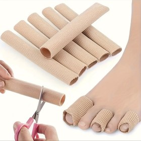 Resim Parmak ve Ayak Parmaklıkları için Silikon Koruyucu Kılıflar - Bej, Kesim Tasarım (3 Boyut), İş, Yazma ve Yürüyüş için Aşınmaya Karşı Koruma, Rahat ve Taşınabilir, Ayak Koruma Kılıfları | Çok Yönlü Koruma | Silikon Kılıflar, Ayak Parmakları Koruyucusu 