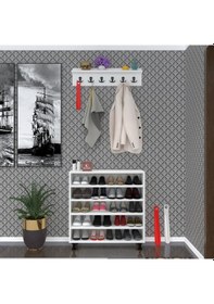 Resim Kenzlife Portmanto Ayakkabılık Ve Askılık Edik5 Byzbyz 83 080 32 Yirmi Çift Ayakkabı Kapasitesi Ahşap 