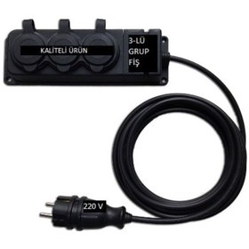 Resim Seyyar Uzatma 3 Lü Grup Priz Uzatma Kablo 1adet 1metre 