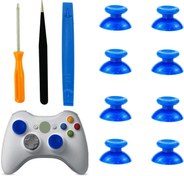 Resim CTHTBZ 8 ADET 3D Yedek Joystick Analog Caps Thumb Stick Thumbsticks Xbox 360 Denetleyici için, Tornavida Cımbız Açık Aracı ile (Mavi) 