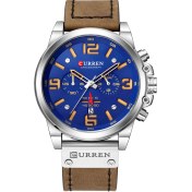 Resim Curren/karien 8314 Erkek Saati Spor Altı Pimli Kuvars Saat Takvim Erkek Saati Su Geçirmez Kemer Saati Whiteshellblue Titanyum 
