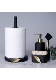 Resim Leaf Fırçalı Sıvılı Süngerlik Siyah Altın 