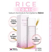 Resim K-lotus sebum kontrolü ölü deriden arındırma cilt tonu eşitleme etkili rice sebum kontrol tonik 150ml 
