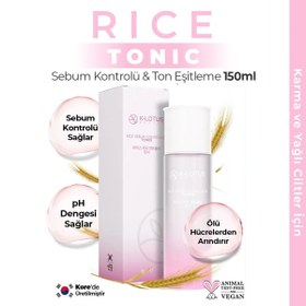 Resim K-lotus sebum kontrolü ölü deriden arındırma cilt tonu eşitleme etkili rice sebum kontrol tonik 150ml 