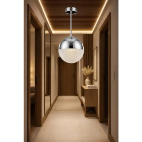 Resim Bohem Aydınlatma Tavana Sıfır Krom 3 Renk LED Modern Top Avize Antre/hol Banyo Avizesi 