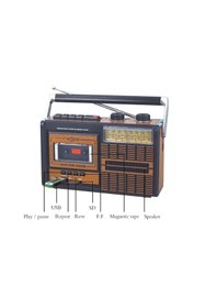 Resim SIGHTZER Yeni Model Nostaljik Radyo Usb Fm Radyo Kaset Çalar Bluetooth Bağlantı 