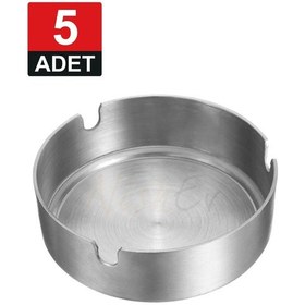 Resim Nishev 5 Li Elit Büyük Boy Krom Küllük Paslanmaz Çelik Kül Tablası 10cm 