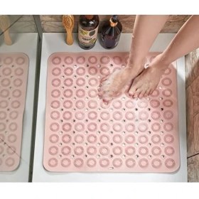 Resim Silikon Kaydırmaz Taban Masajlı Duşakabin -Kare Banyo ve Küvet Içi Masajlı Paspas 