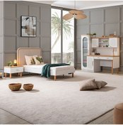 Resim Vita Bohem Genç Odası - Karyola, Komodin, Çalışma Masası, Kitaplık Beyaz 