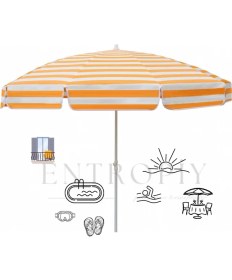 Resim Entropiy 200 cm Geniş Plaj ve Bahçe Şemsiyesi - Paslanmaz Termoplastik Iskelet - 5-8 Derece Daha Serin Polyester Kumaş - Rüzgara Dayanıklı Katlanabilir Gölgelik 