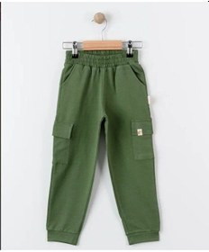 Resim Tiffany Eşofman Altı Kargo Cepli Oversize Theme Haki-10754 Yeşil 