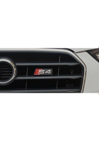 Resim Dk Tuning S4 Gri Kırmızı Ön Panjur Izgara Logo Arma Audi İle Uyumlu Bagaj Arma 