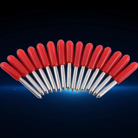 Resim Tenfowee 15 Adet 45 Sementli Karbür Roland Kesim Bıçağı - 2mm Mil Çapı, Vinyl Ve Yapışkan Medya İçin, Kırmızı Korumalı Kapaklı 