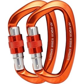 Resim Af-812km 25kn Dağcılık Tırmanma D-şekilli Karabina İkili Set Turuncu 