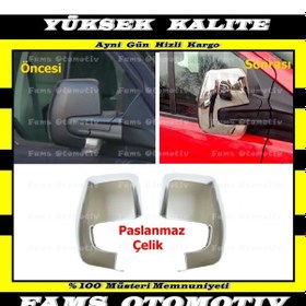 Resim Ford Tourneo Custom Krom Ayna Kapağı 2012 Üzeri Paslanmaz Çelik 