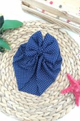 Resim Lacivert Puantiye Desen Kız Bebek Bone Bandana 0-3 Yaş 