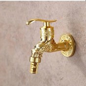 Resim Userfriendly11 Avrupa Retro 304 Paslanmaz Çelik Gümüş Musluk Tek Soğuk Duvara Monte Mutfak Bahçe 