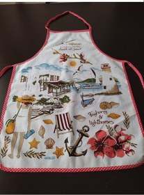 Resim %100 Pamuk Alez Sıvı Geçirmez Mutfak Önlüğü 