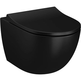 Resim VitrA Asma Klozet Sento Rim-ex Kanalsız, Mat Siyah, 7748B083-0559 