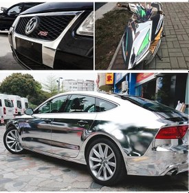 Resim Krom Nikelaj Parlak Yapışkanlı Araç Aksesuar Folyosu 200cmx122cm 