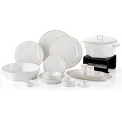 Resim Koleksiyon Mıslına Yemek Takımı 122 Parça Altın Gri Çiçek 31000035952 