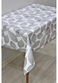 Resim Elyaf Astarlı Silinebilir Pvc Muşamba Masa Örtüsü 165-a Yapraklı-gri 