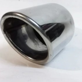 Resim Egzozcum 90 Mm. Paslanmaz Krom Içi Boş Önü Kesik Yuvarlak Tekli Egzoz Eksoz Ucu 