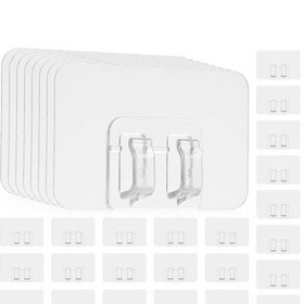 Resim Mufunye 100 Adet Lamba Işık Zinciri Kancaları Delme Gerektirmeyen Kancalar Yama Rafı Çıtçıtlı Klips Şeffaf Yapışkan Kancalar 