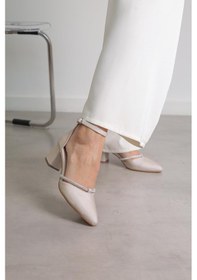 Resim Jodi Model 5CM Topuklu Taşlı Ayakakbı Ten.saten Ten Rengi 