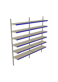 Resim 6 Katlı 2'li Market Rafı - Duvara Monte, Ekonomik Market Rafı Mavi-30x65 Cm Mavi 