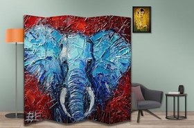 Resim Fil Temalı Özel Tasarım Paravan Room Divider 180 x 200 cm 
